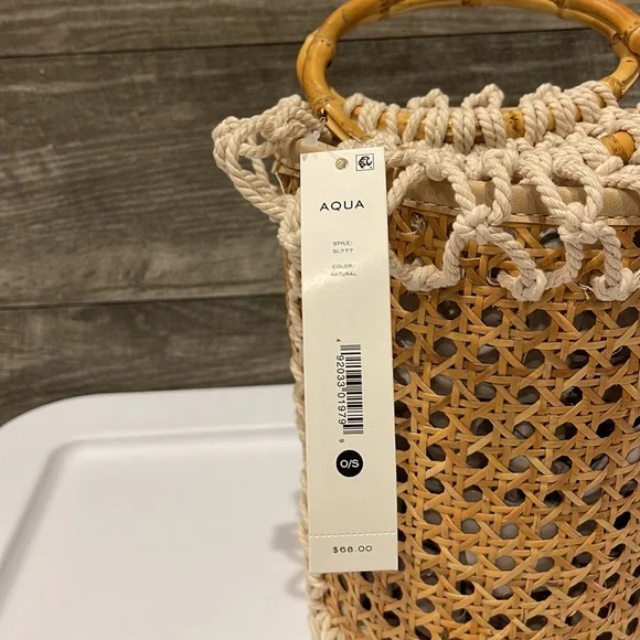Aqua Bag NWT handbag with Bamboo/ Macrame natural materials - Picture 2 of 7